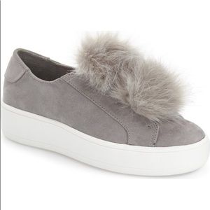 Steve Madden Grey Puffball Shoes
